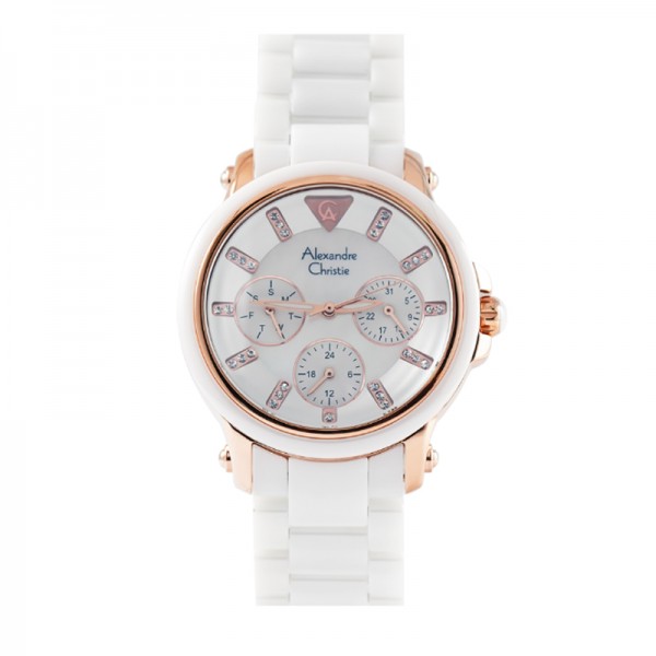 Alexandre Christie AC 2375 Rosegold White Ceramic BFBRGSL